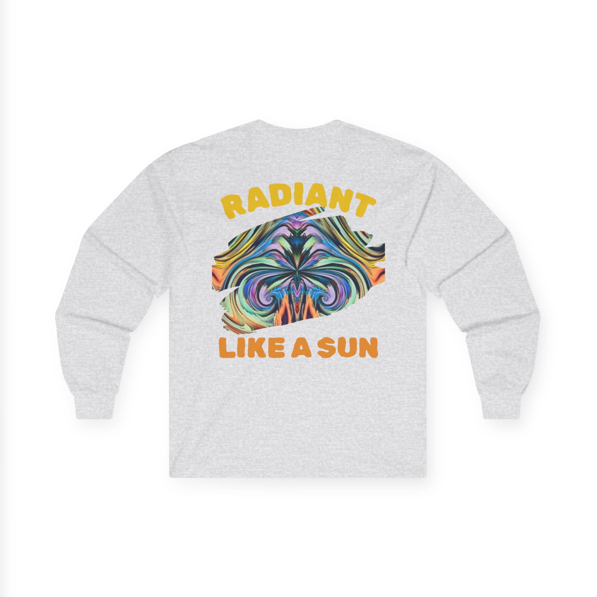 Radiant Vibes Long Sleeve Tee, Unisex Long Sleeve Shirt, Colorful Graphic Tee, Artistic Gift, Casual Wear, Boho Style