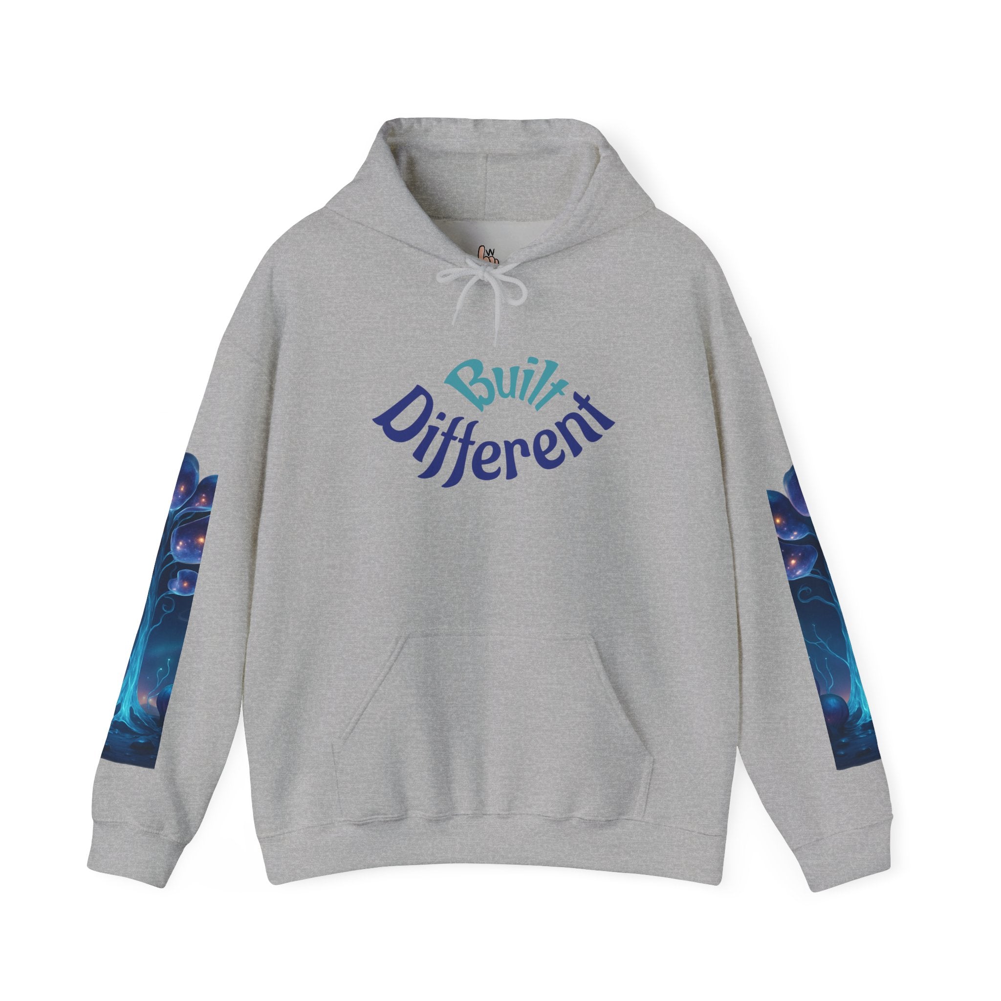 Unisex Heavy Blend Hooded Sweatshirt - Built Different, Cozy Hoodie, Trendy Sweatshirt, Gift for Him/Her, Casual Lounge Wear, Streetwear