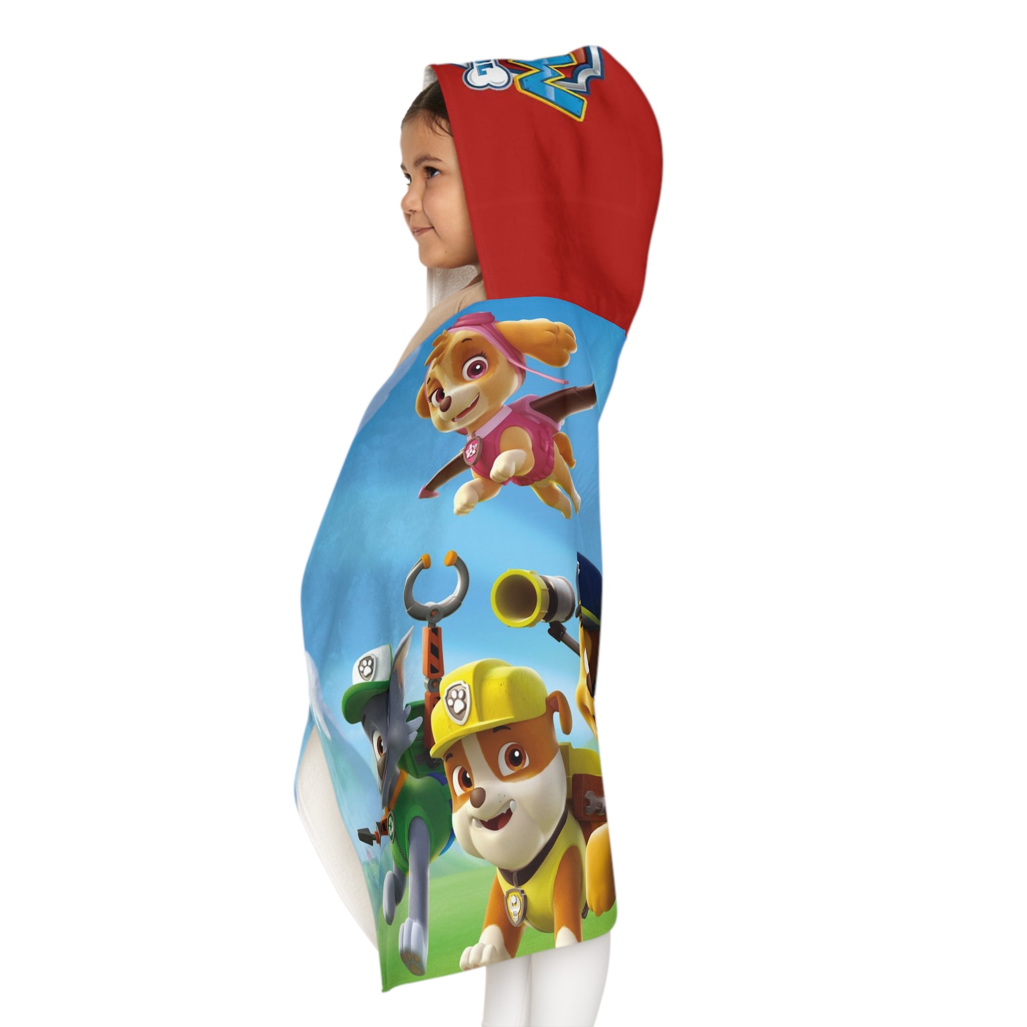 Paw Patrol Kids Hooded Towel – Youth Bath & Beach Wrap with Hooded Chase, Marshall & Friends