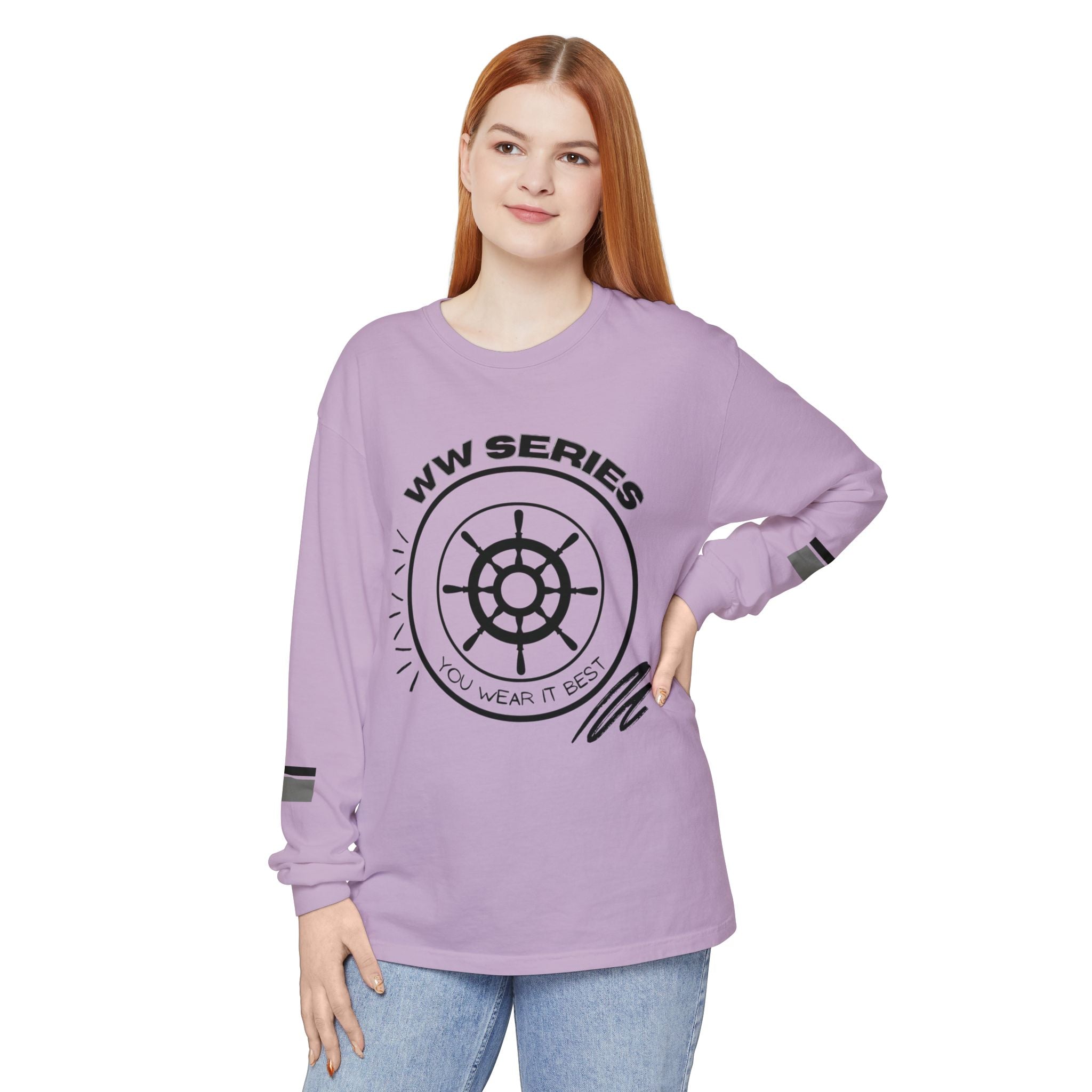 Stylish Unisex Long Sleeve Tee with WW Series Design, Casual Wear, Gift for Him/Her, Great for Parties, Summer Festivities