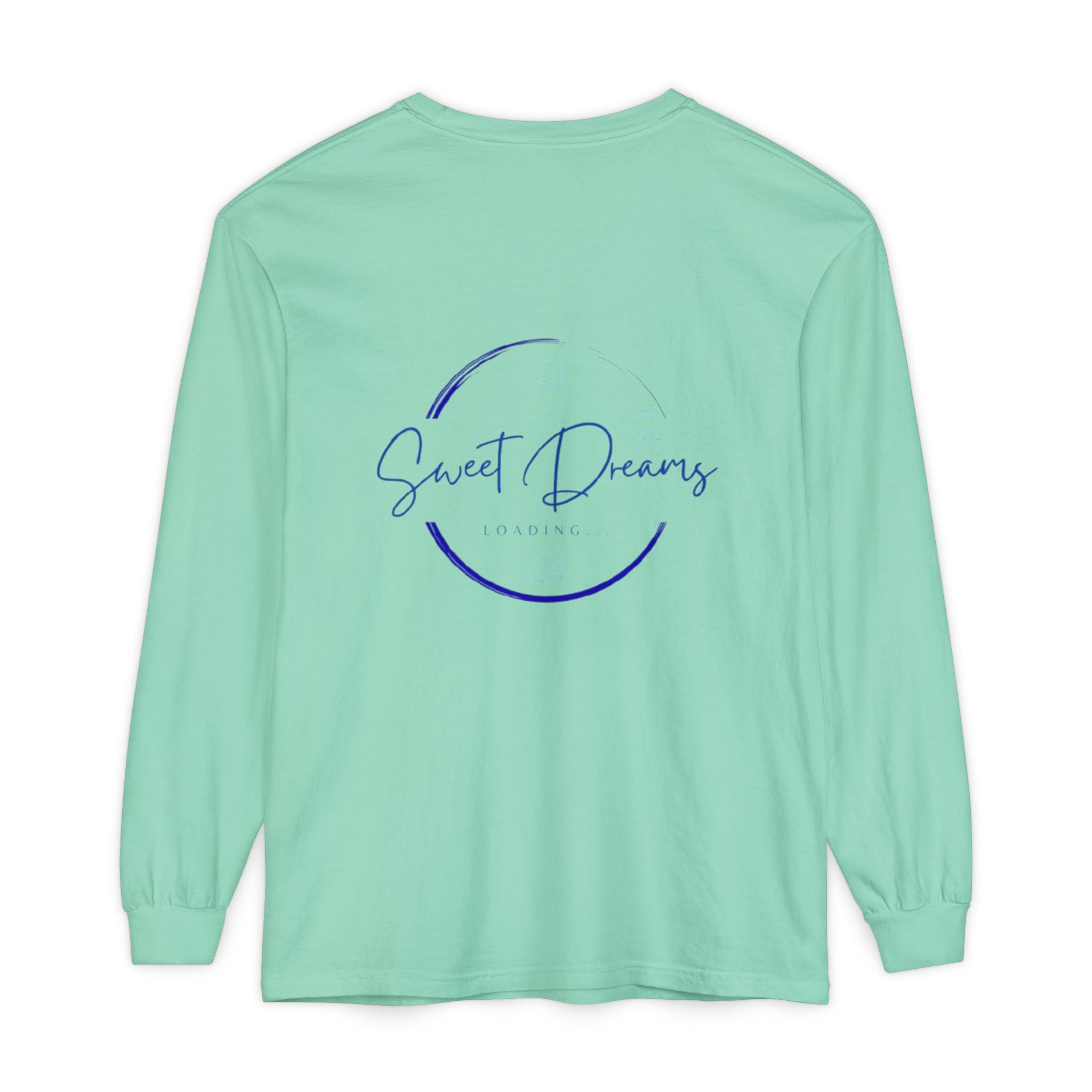 Unisex Dreamy Long Sleeve Tee, Sleep Shirt, Cozy Layer, Nightwear, Sweet Dreams, Moon Design, Relaxation Apparel