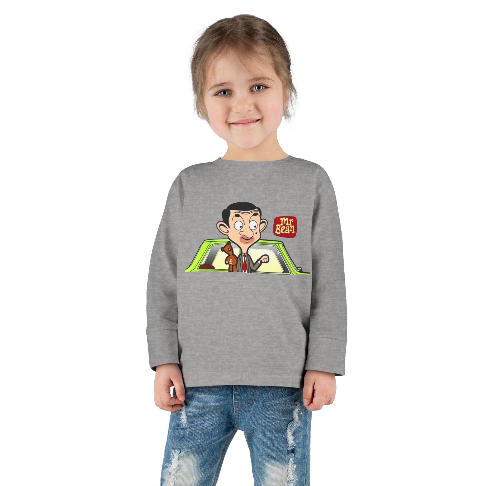 Toddler Long Sleeve Tee — Cute Cartoon Driver Graphic