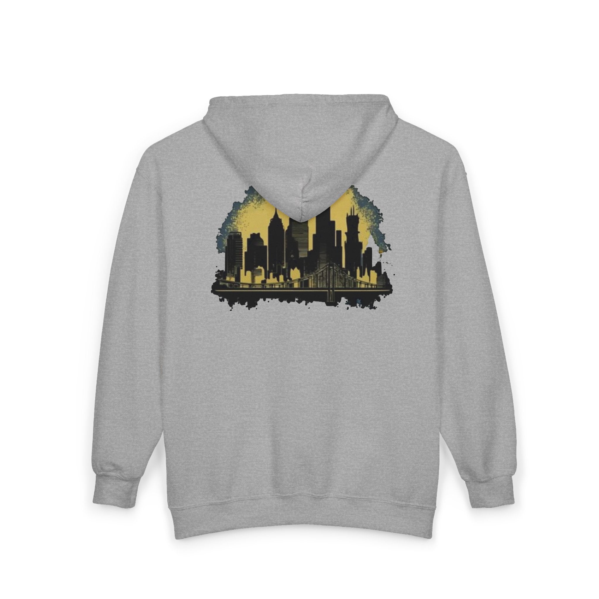 NYC Graphic Zip-Up Hoodie, Urban Fashion, Gift for City Lovers, Cozy Outerwear for Fall, Unisex Sweatshirt, Streetwear Essentials