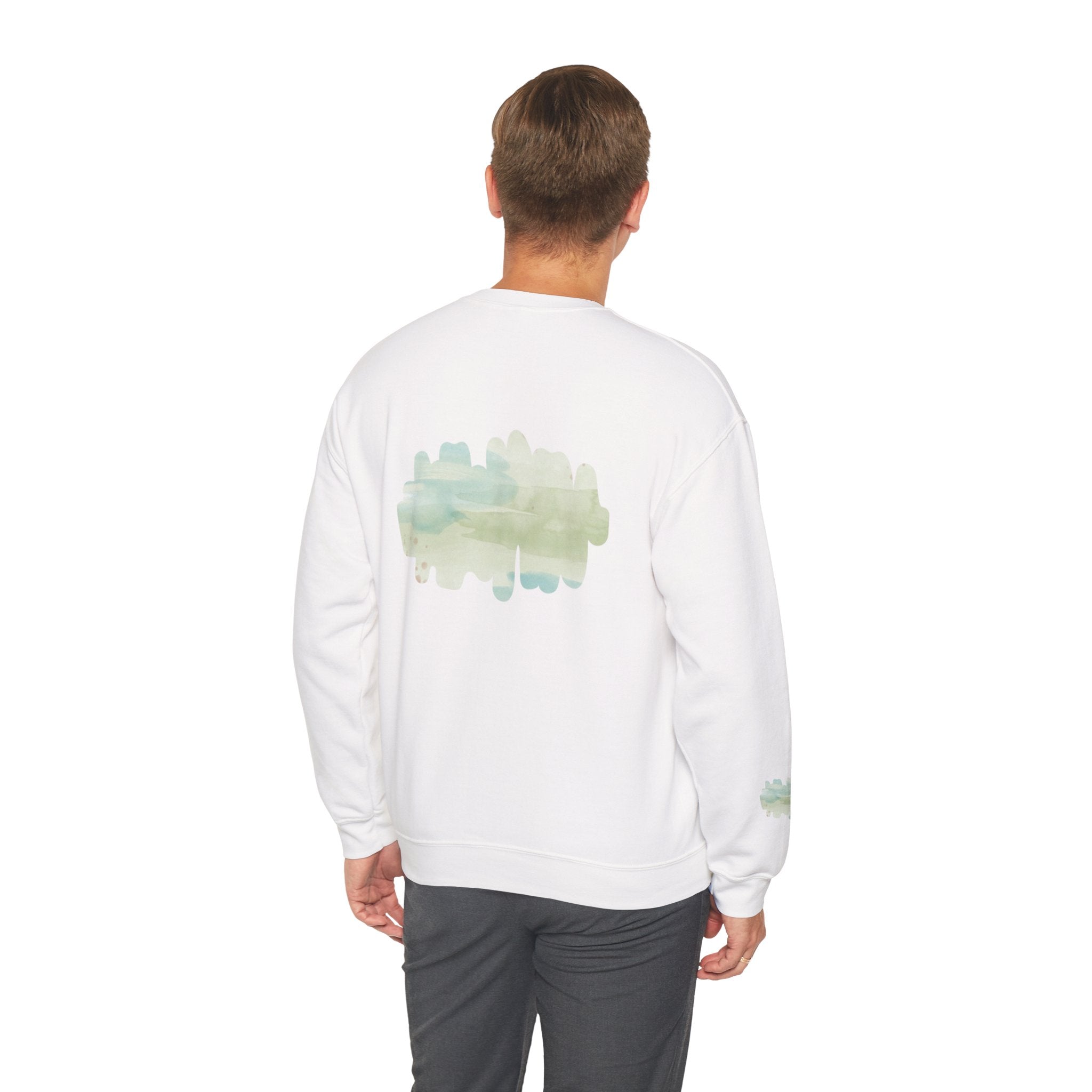 Chic Watercolor Crewneck Sweatshirt - Cozy Fashion, Unisex Design