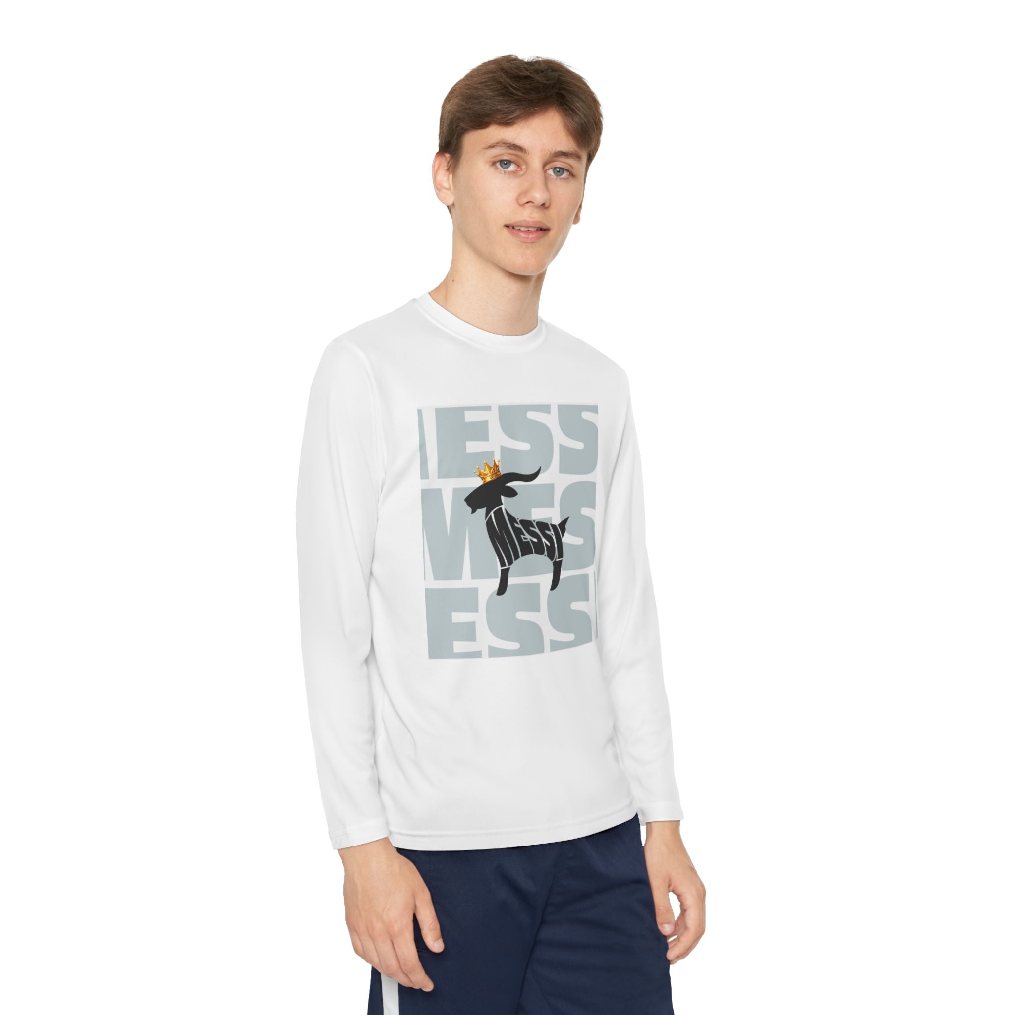 Youth Soccer Themed Long Sleeve Tee, Perfect for Sports Days & Birthdays, G.O.A.T. Inspired Shirt, Kid's Athletic Wear, Soccer Fan [...]