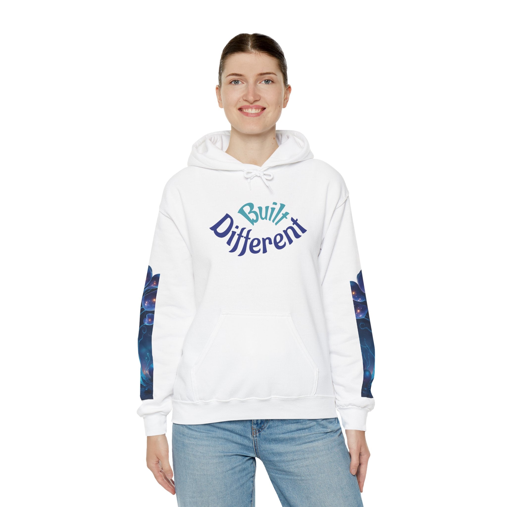 Unisex Heavy Blend Hooded Sweatshirt - Built Different, Cozy Hoodie, Trendy Sweatshirt, Gift for Him/Her, Casual Lounge Wear, Streetwear
