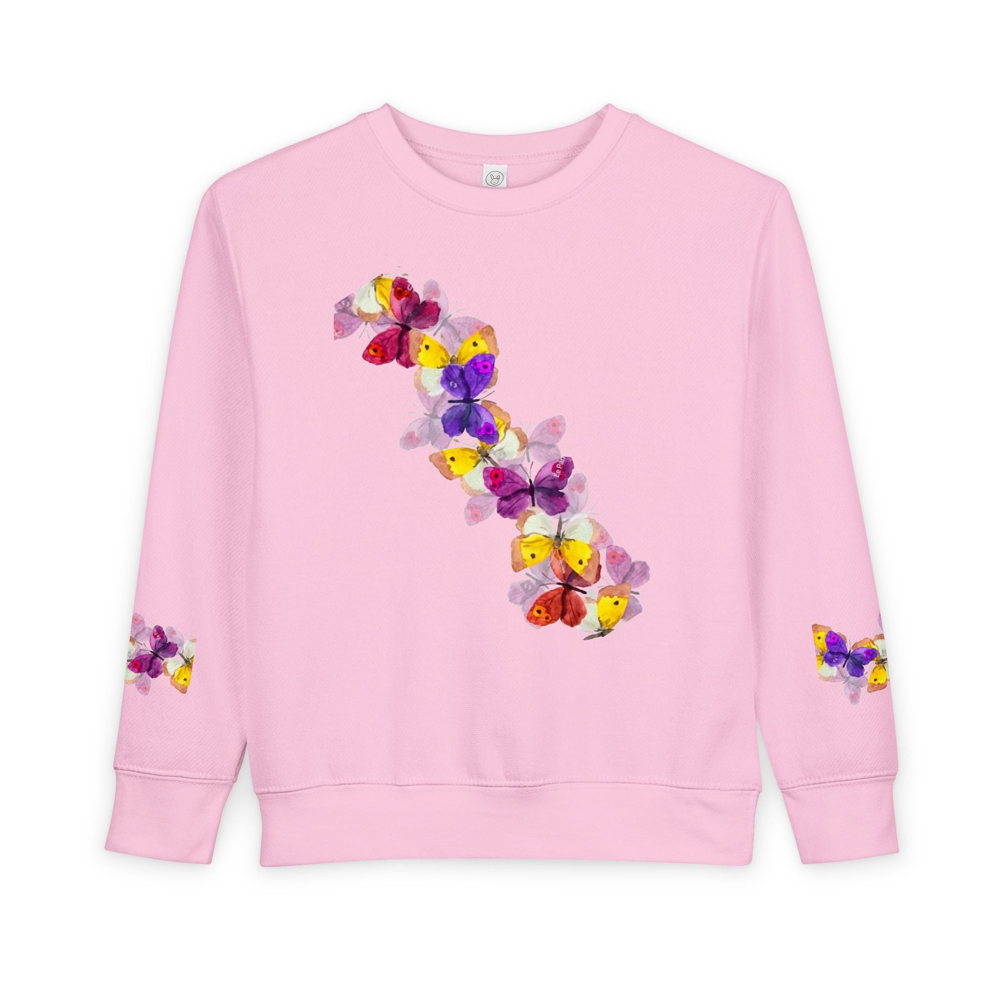 Toddler Sweatshirt — Orange Monarch Butterfly Crewneck (Cute Kids Nature Top)