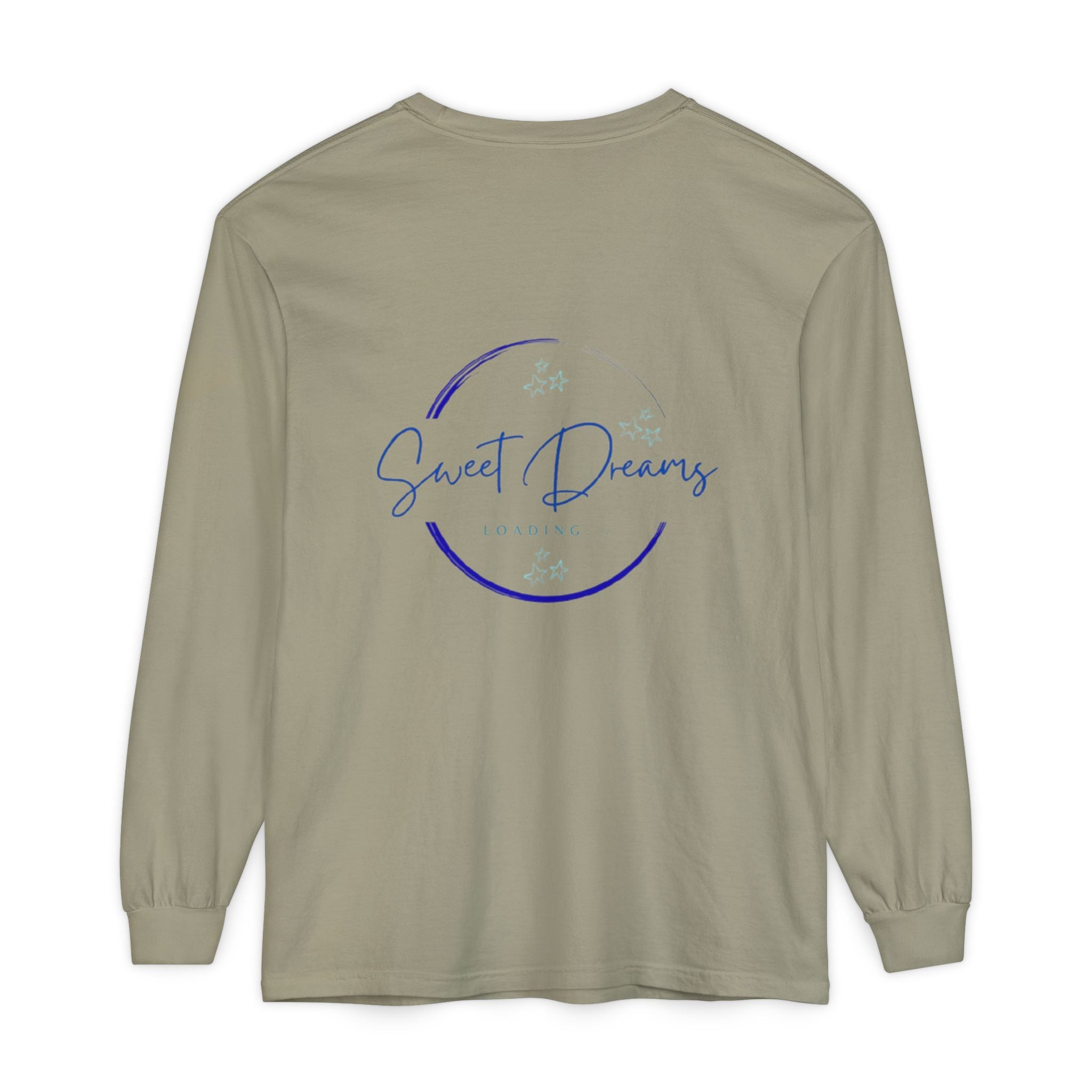Unisex Dreamy Long Sleeve Tee, Sleep Shirt, Cozy Layer, Nightwear, Sweet Dreams, Moon Design, Relaxation Apparel