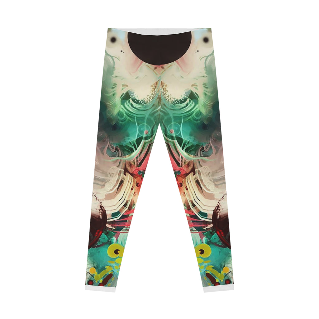 Vibrant Stretchy Leggings, Colorful Activewear, Fitness Fashion, Workout Leggings, Artistic Gym Wear, Casual Style