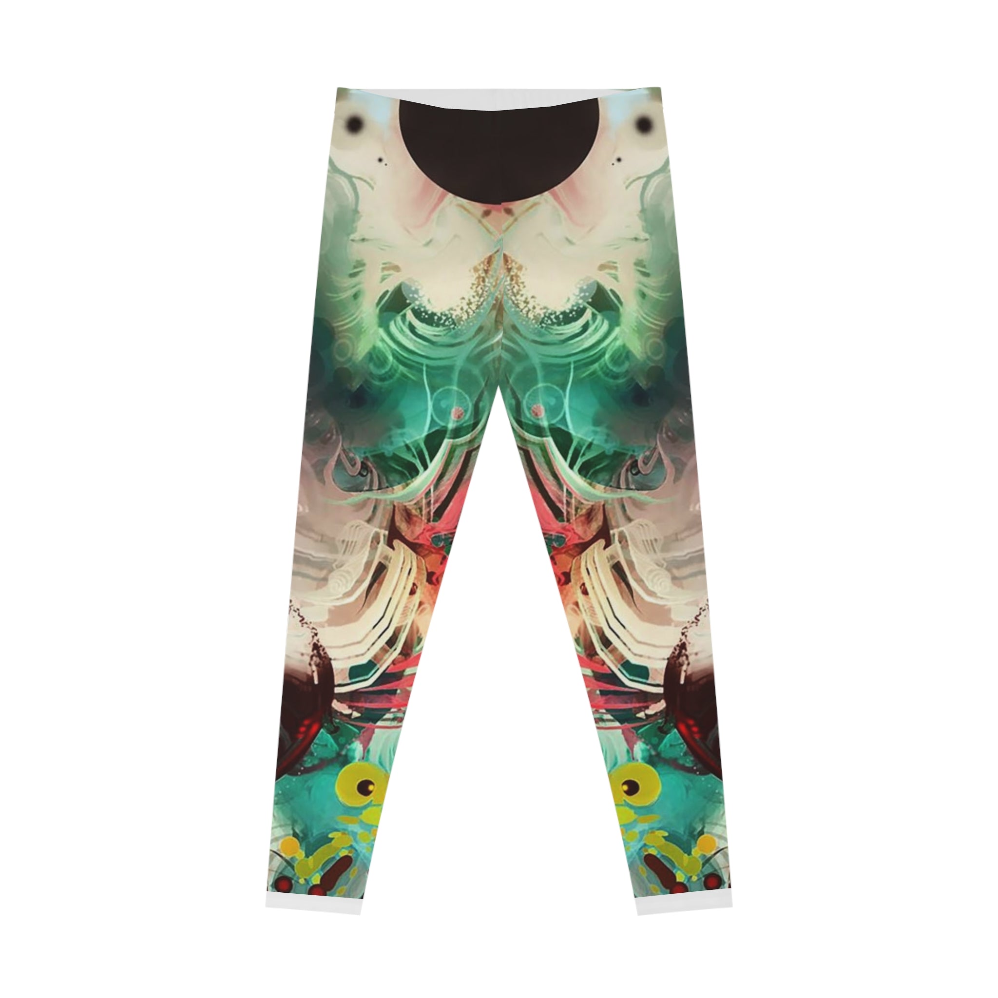 Vibrant Stretchy Leggings, Colorful Activewear, Fitness Fashion, Workout Leggings, Artistic Gym Wear, Casual Style