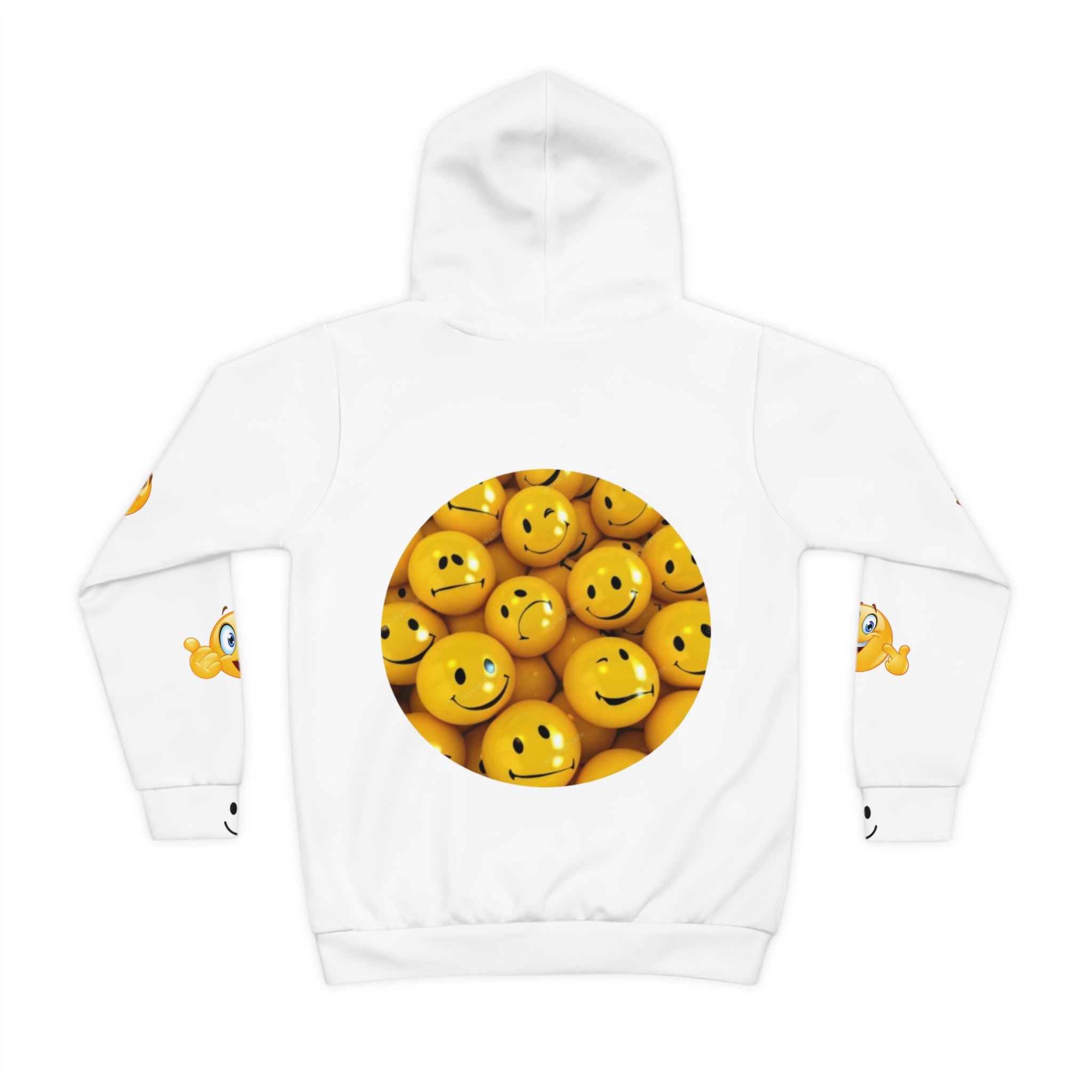 Kids Hoodie — Yellow Smiley Face Graphic "Wear a Smile"