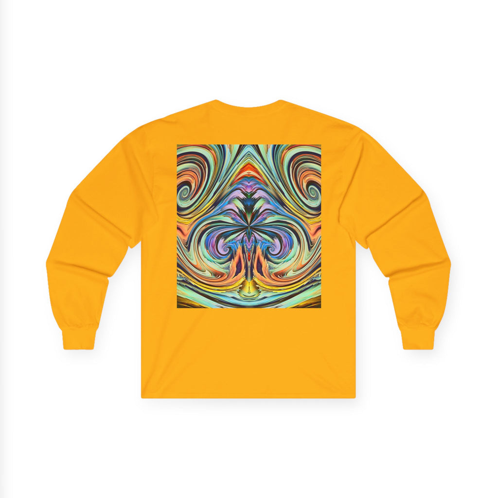 Radiant Vibes Long Sleeve Tee, Unisex Long Sleeve Shirt, Colorful Graphic Tee, Artistic Gift, Casual Wear, Boho Style