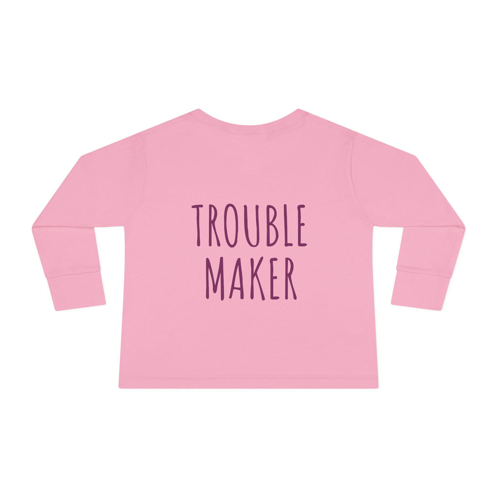 Toddler Long Sleeve Tee — Cute Cartoon Unicorn 'I Could Be' Pink Graphic
