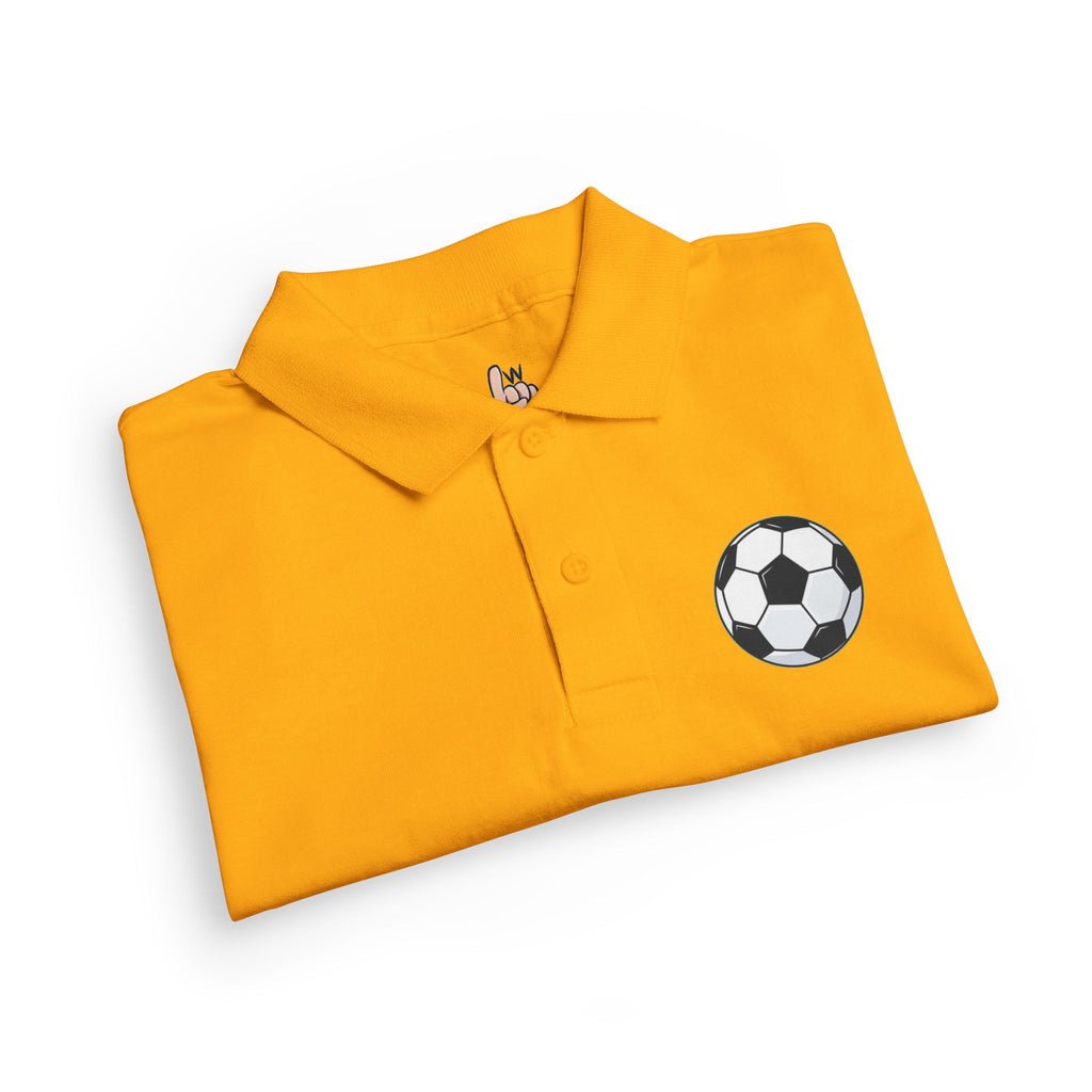 Youth Soccer Polo Tee with Football Emblem