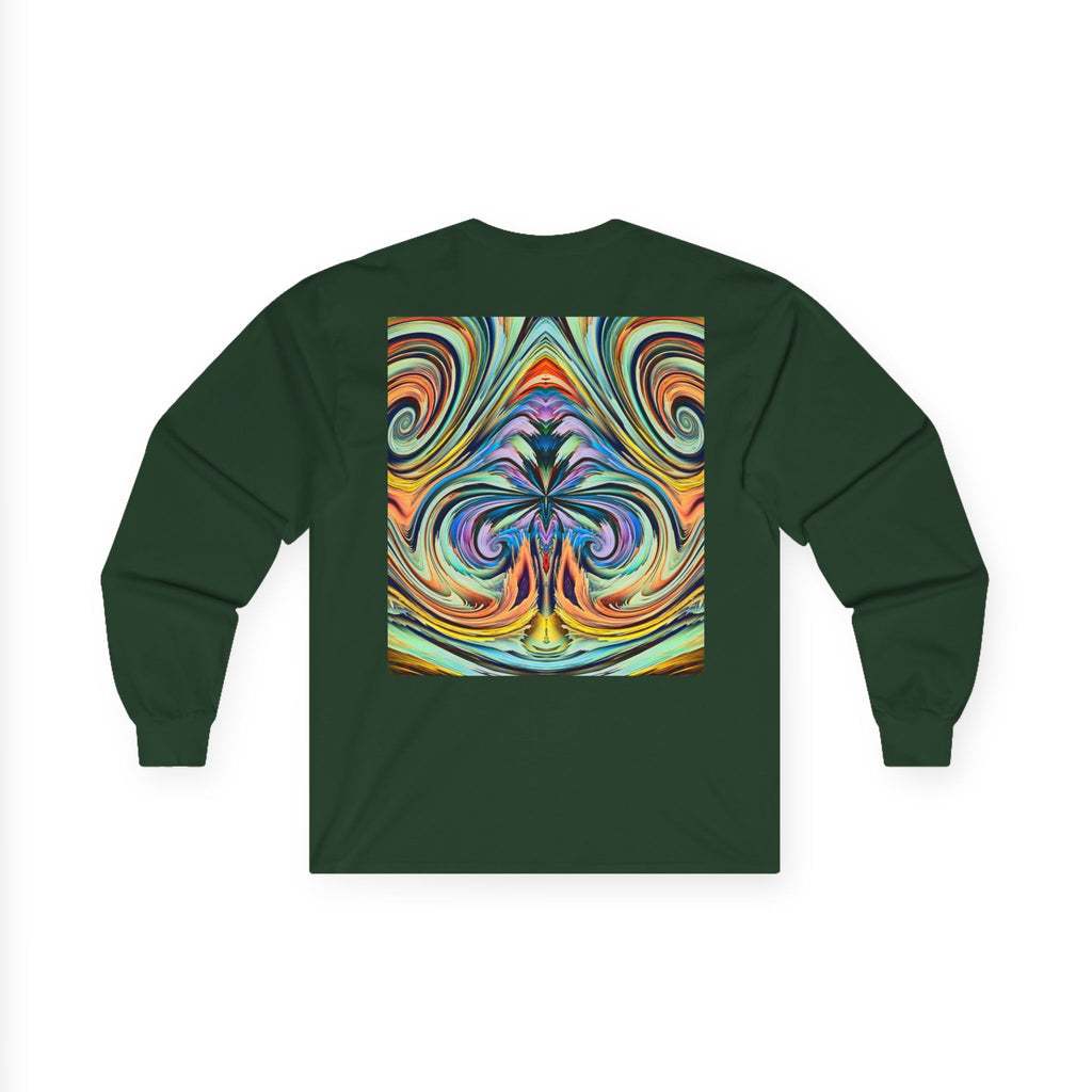 Radiant Vibes Long Sleeve Tee, Unisex Long Sleeve Shirt, Colorful Graphic Tee, Artistic Gift, Casual Wear, Boho Style
