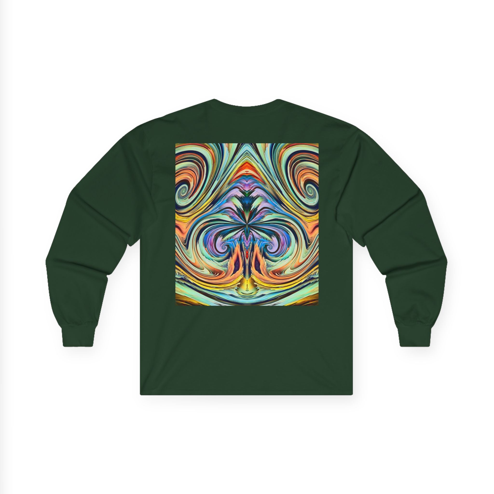 Radiant Vibes Long Sleeve Tee, Unisex Long Sleeve Shirt, Colorful Graphic Tee, Artistic Gift, Casual Wear, Boho Style