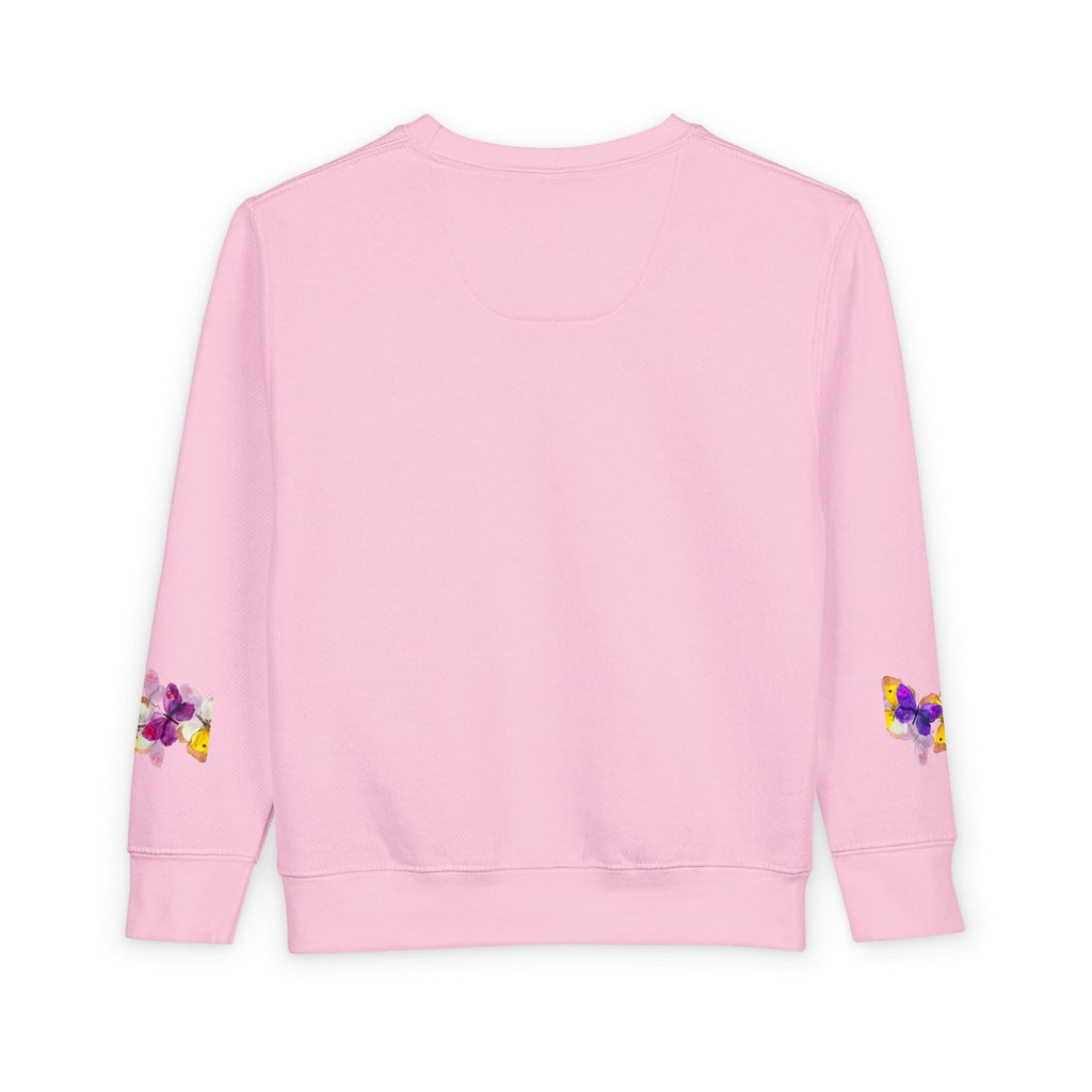 Toddler Sweatshirt — Orange Monarch Butterfly Crewneck (Cute Kids Nature Top)