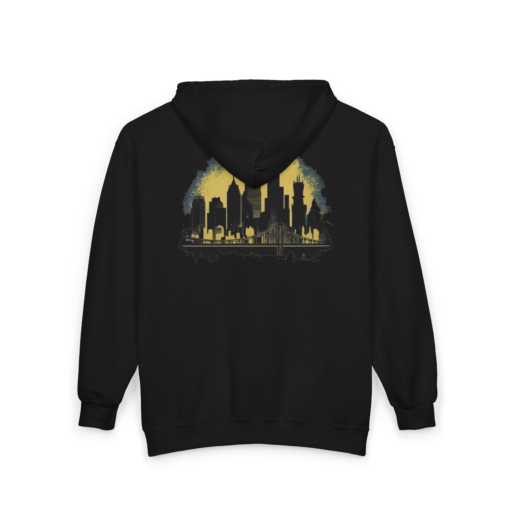 NYC Graphic Zip-Up Hoodie, Urban Fashion, Gift for City Lovers, Cozy Outerwear for Fall, Unisex Sweatshirt, Streetwear Essentials