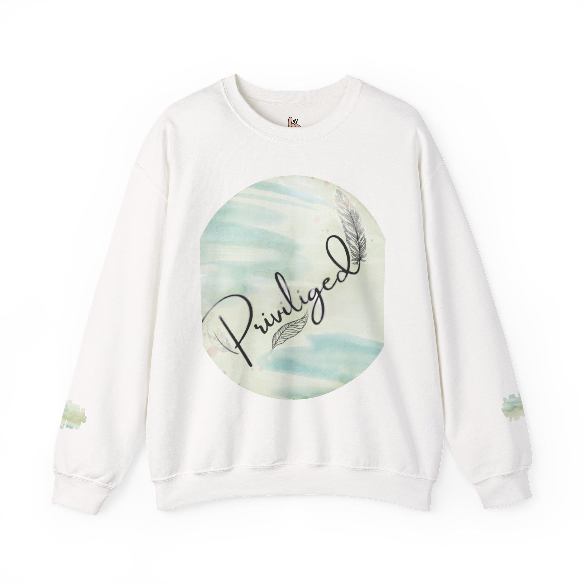Chic Watercolor Crewneck Sweatshirt - Cozy Fashion, Unisex Design