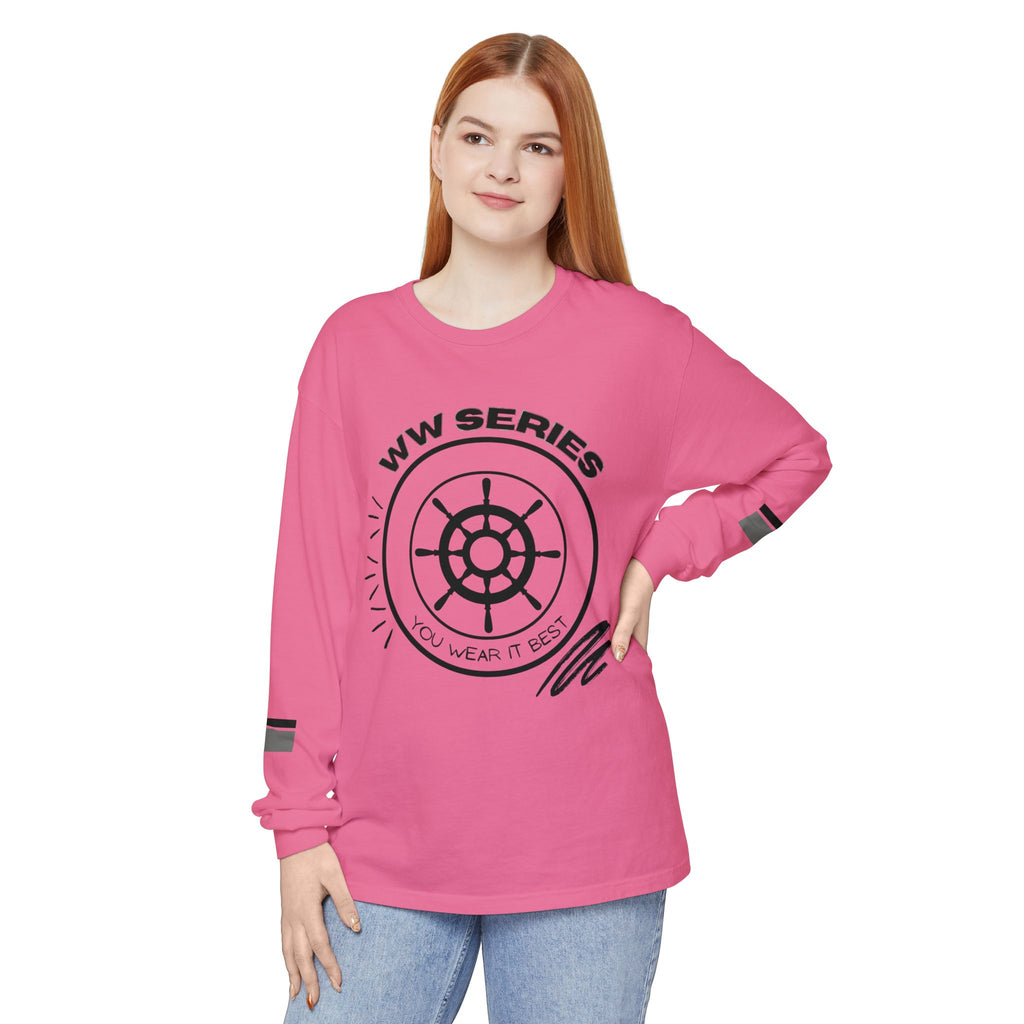 Stylish Unisex Long Sleeve Tee with WW Series Design, Casual Wear, Gift for Him/Her, Great for Parties, Summer Festivities
