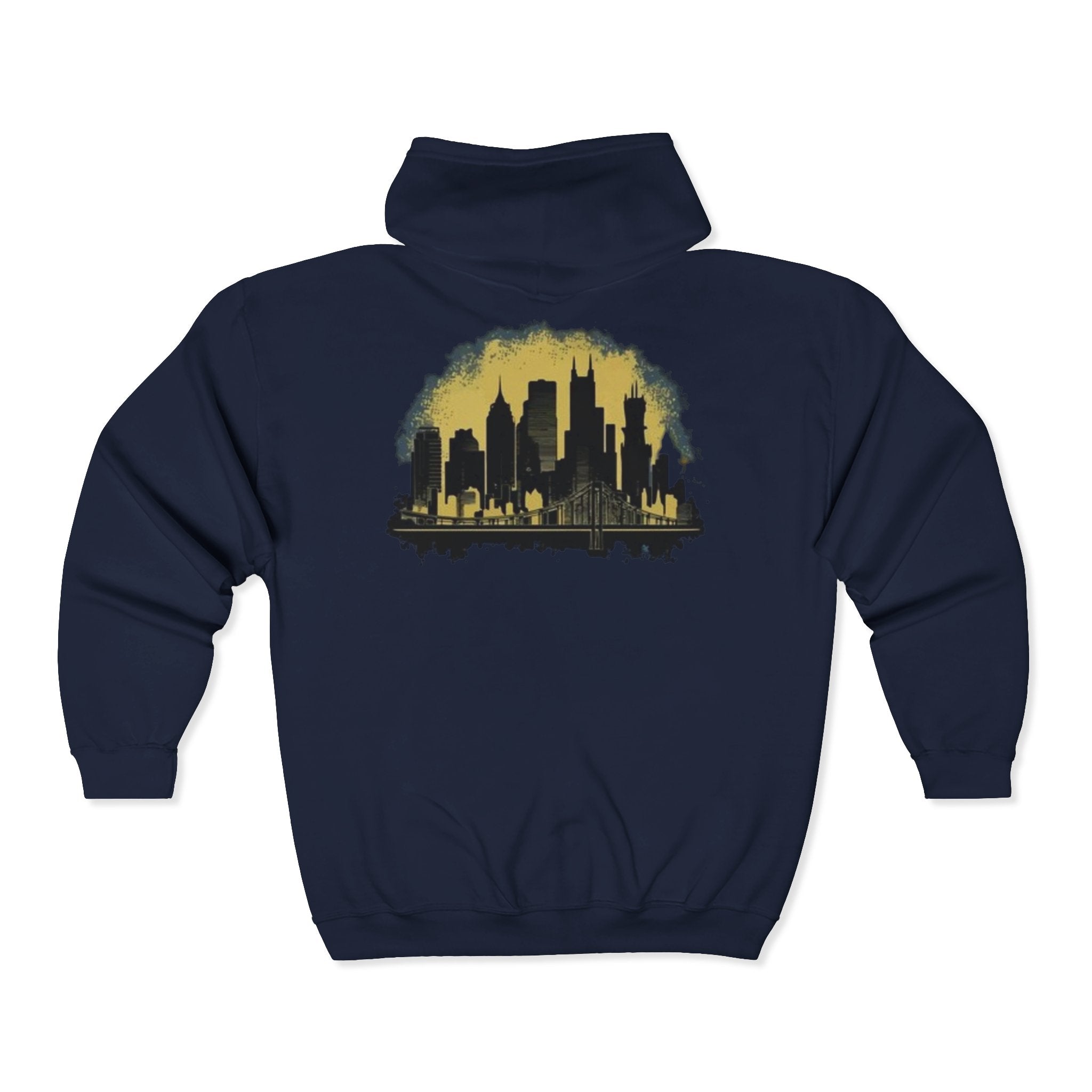 NYC Graphic Zip-Up Hoodie, Urban Fashion, Gift for City Lovers, Cozy Outerwear for Fall, Unisex Sweatshirt, Streetwear Essentials
