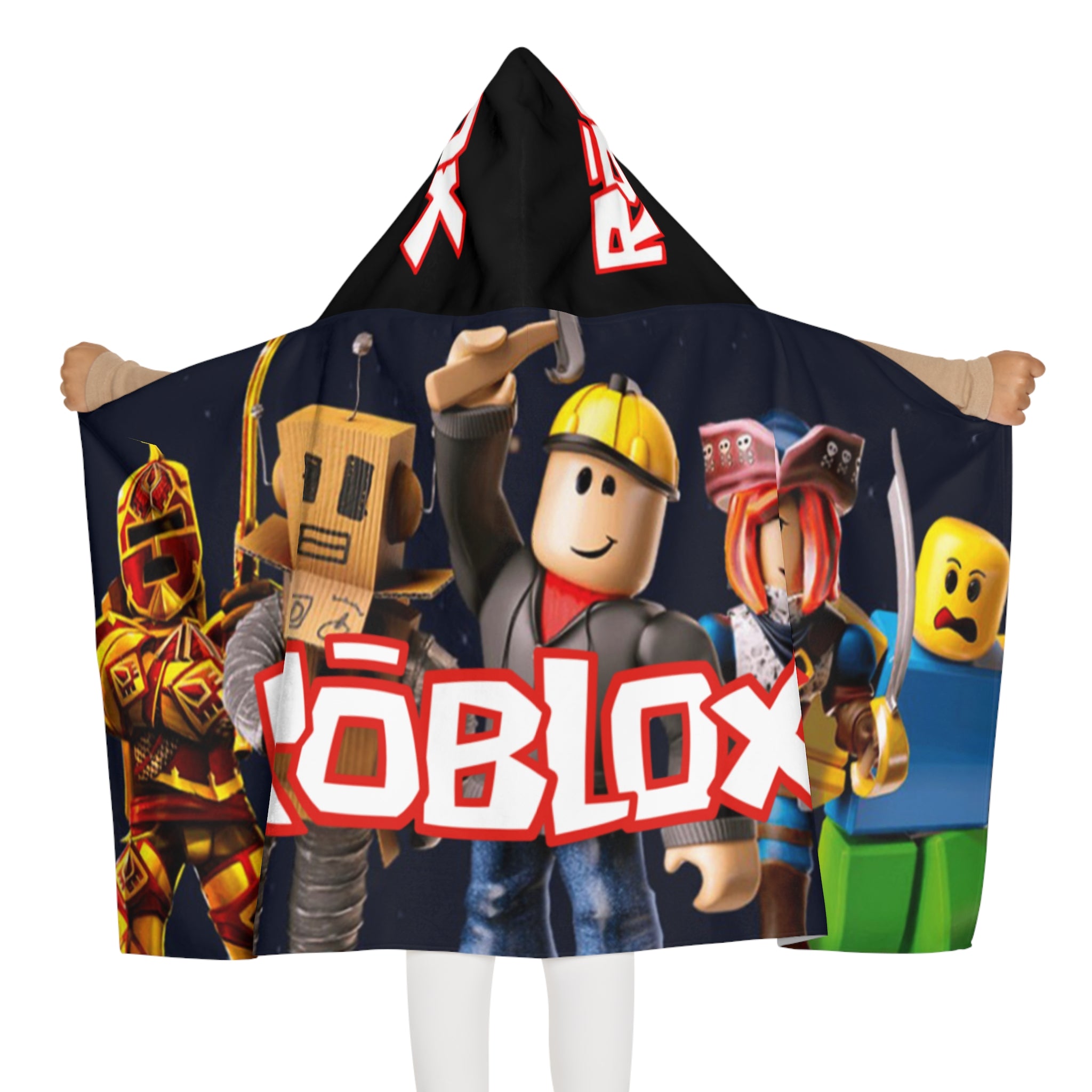 Roblox Kids Hooded Towel — Youth Bath & Beach Towel with Hooded Character Design