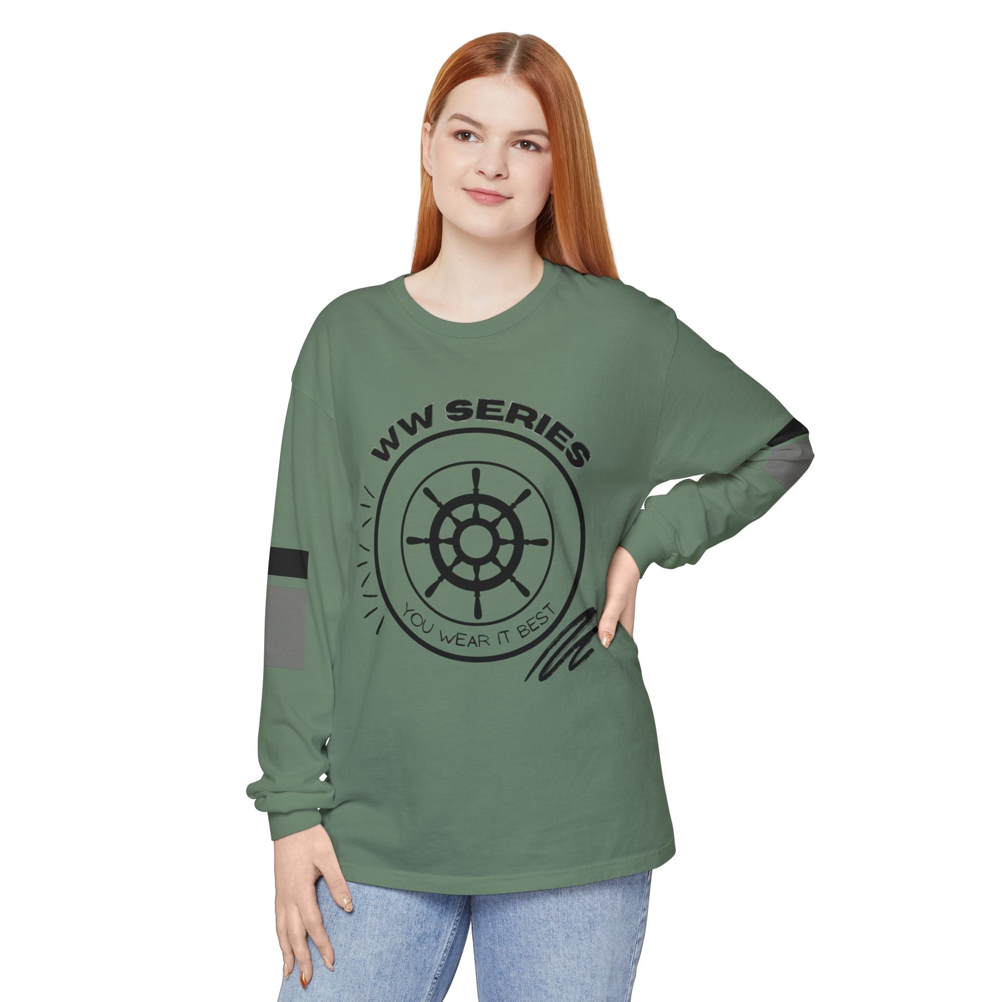 Stylish Unisex Long Sleeve Tee with WW Series Design, Casual Wear, Gift for Him/Her, Great for Parties, Summer Festivities