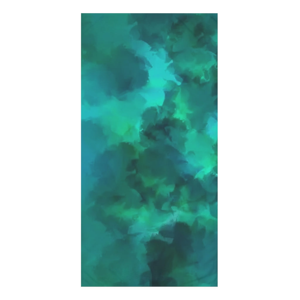 Teal Nebula Beach Towel — Abstract Oceanic Mink-Cotton Towel