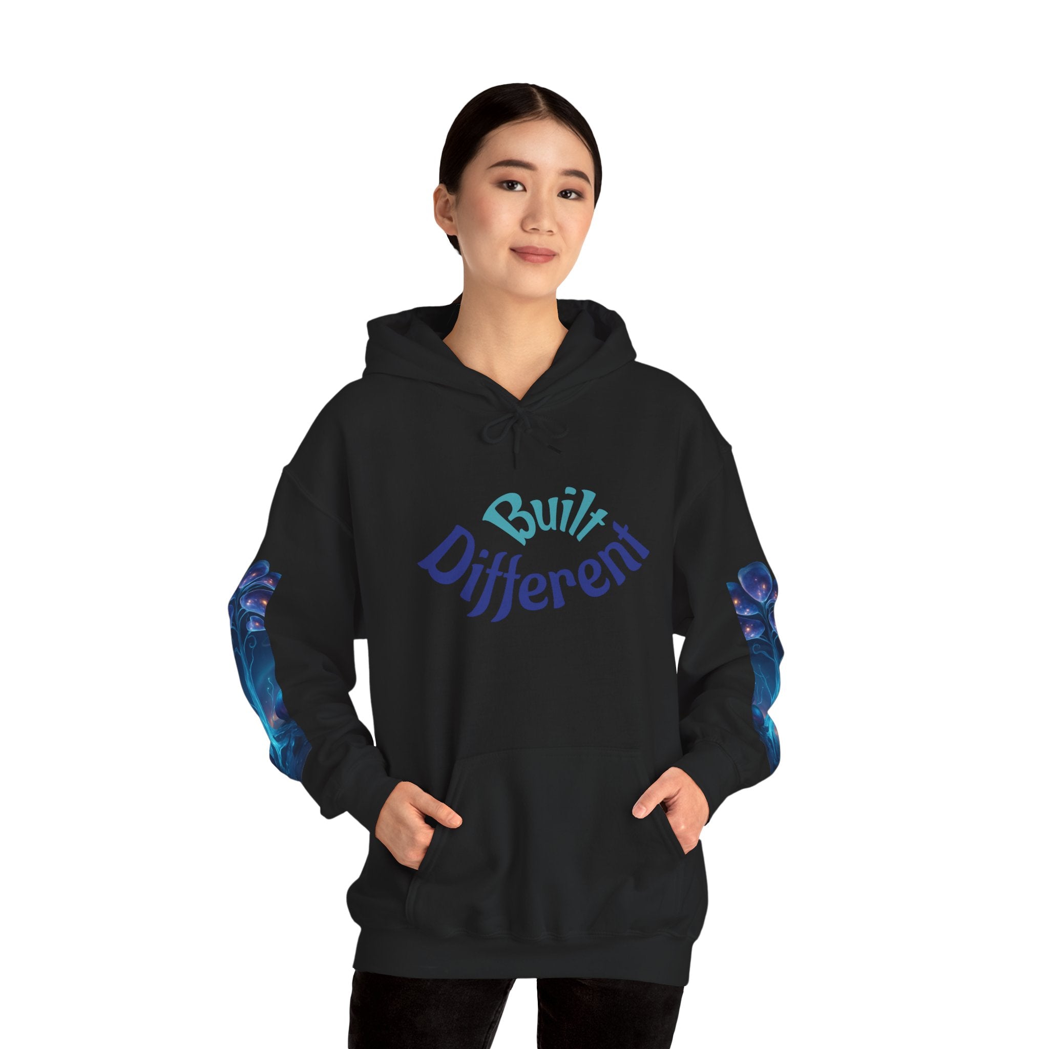 Unisex Heavy Blend Hooded Sweatshirt - Built Different, Cozy Hoodie, Trendy Sweatshirt, Gift for Him/Her, Casual Lounge Wear, Streetwear