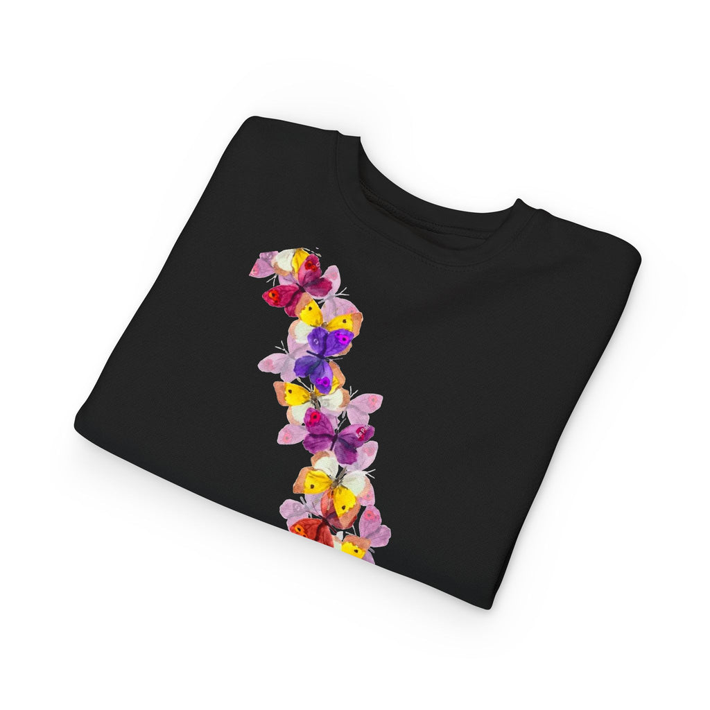 Toddler Sweatshirt — Orange Monarch Butterfly Crewneck (Cute Kids Nature Top)