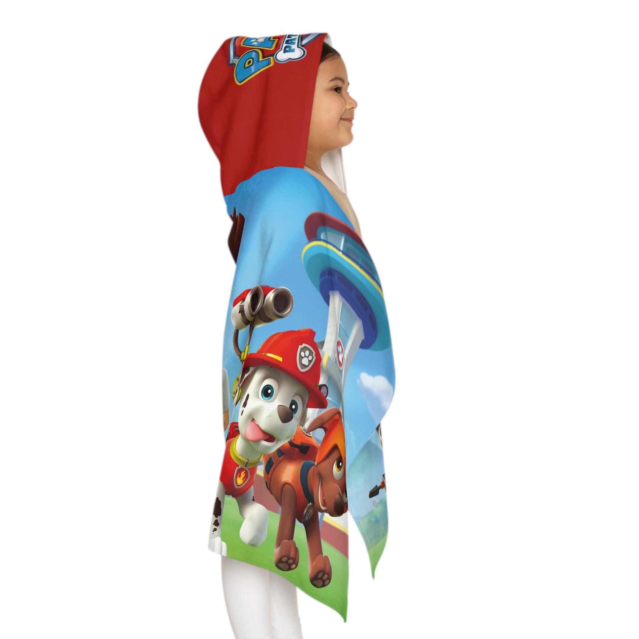 Paw Patrol Kids Hooded Towel – Youth Bath & Beach Wrap with Hooded Chase, Marshall & Friends