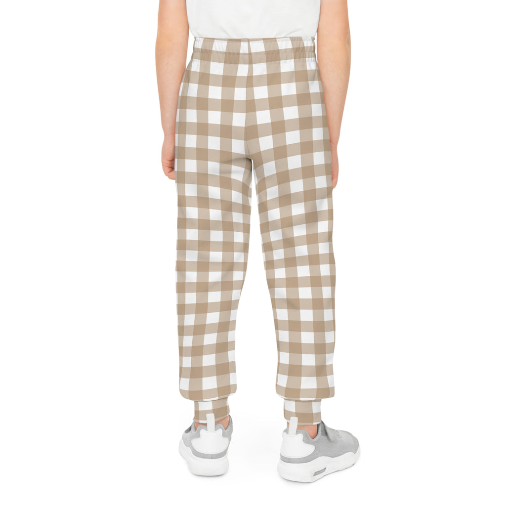 Youth Plaid Joggers - Cozy AOP Style for Casual Comfort