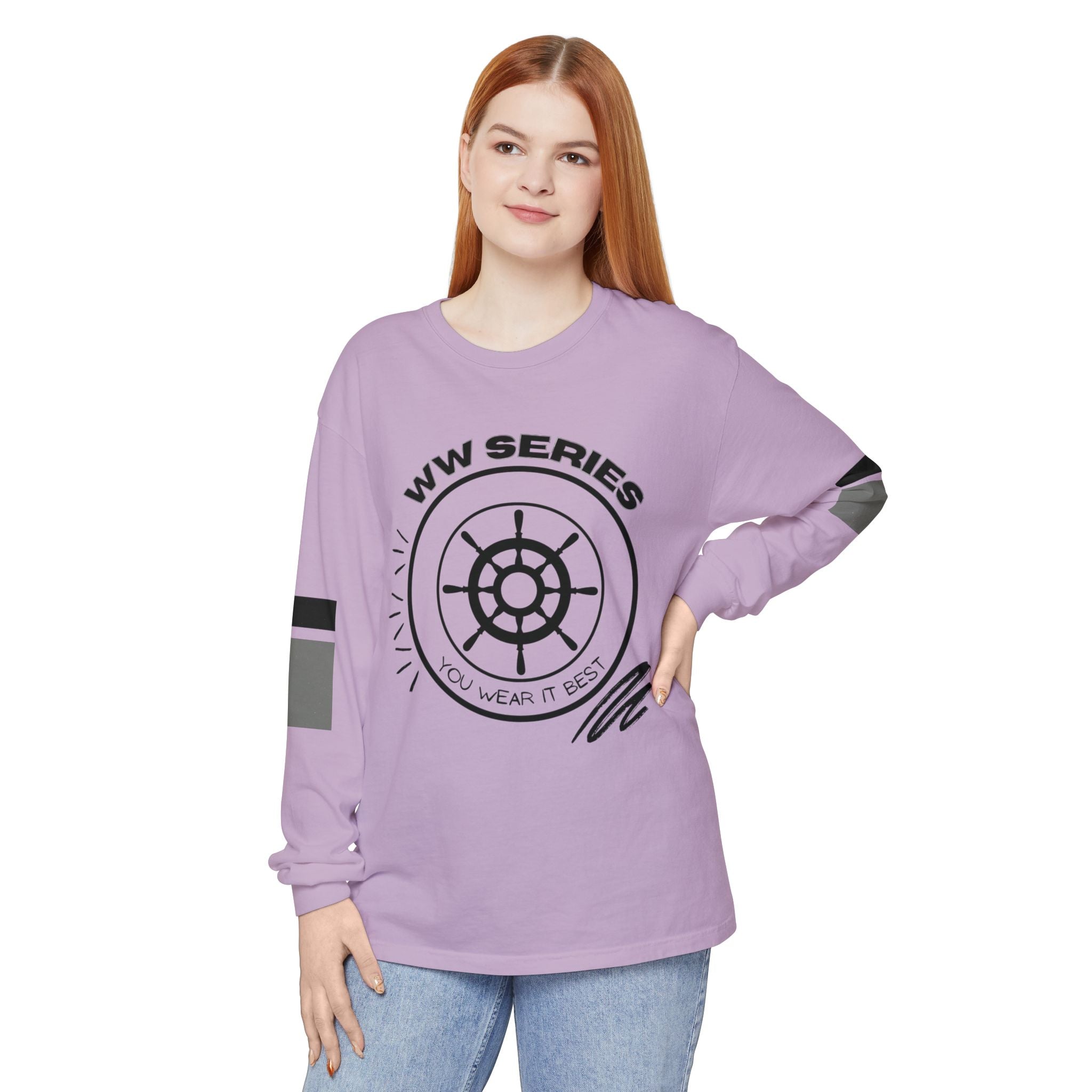 Stylish Unisex Long Sleeve Tee with WW Series Design, Casual Wear, Gift for Him/Her, Great for Parties, Summer Festivities