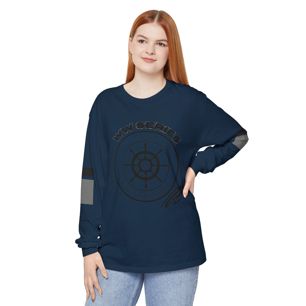 Stylish Unisex Long Sleeve Tee with WW Series Design, Casual Wear, Gift for Him/Her, Great for Parties, Summer Festivities